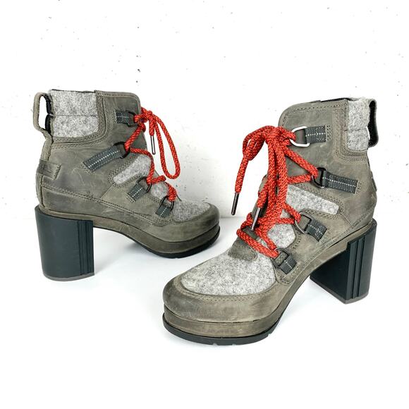 Sorel Blake Lace Quarry Hiker Boots Waterproof EVA Footbed Stacked Heel Size 7 - Picture 7 of 11